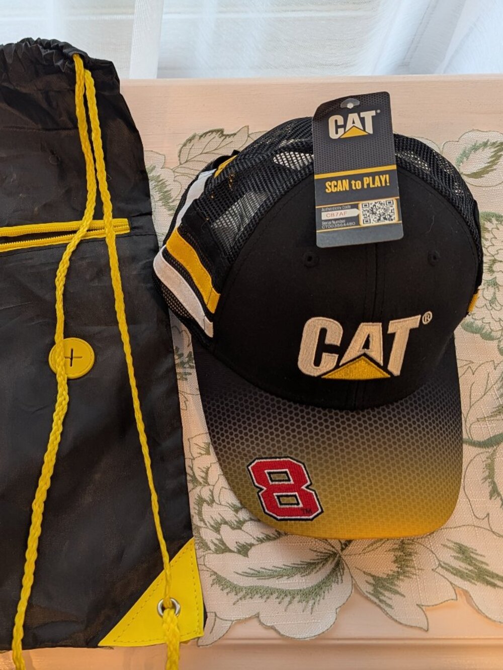 #8 Caterpillar NASCAR Racing Hat and Bag